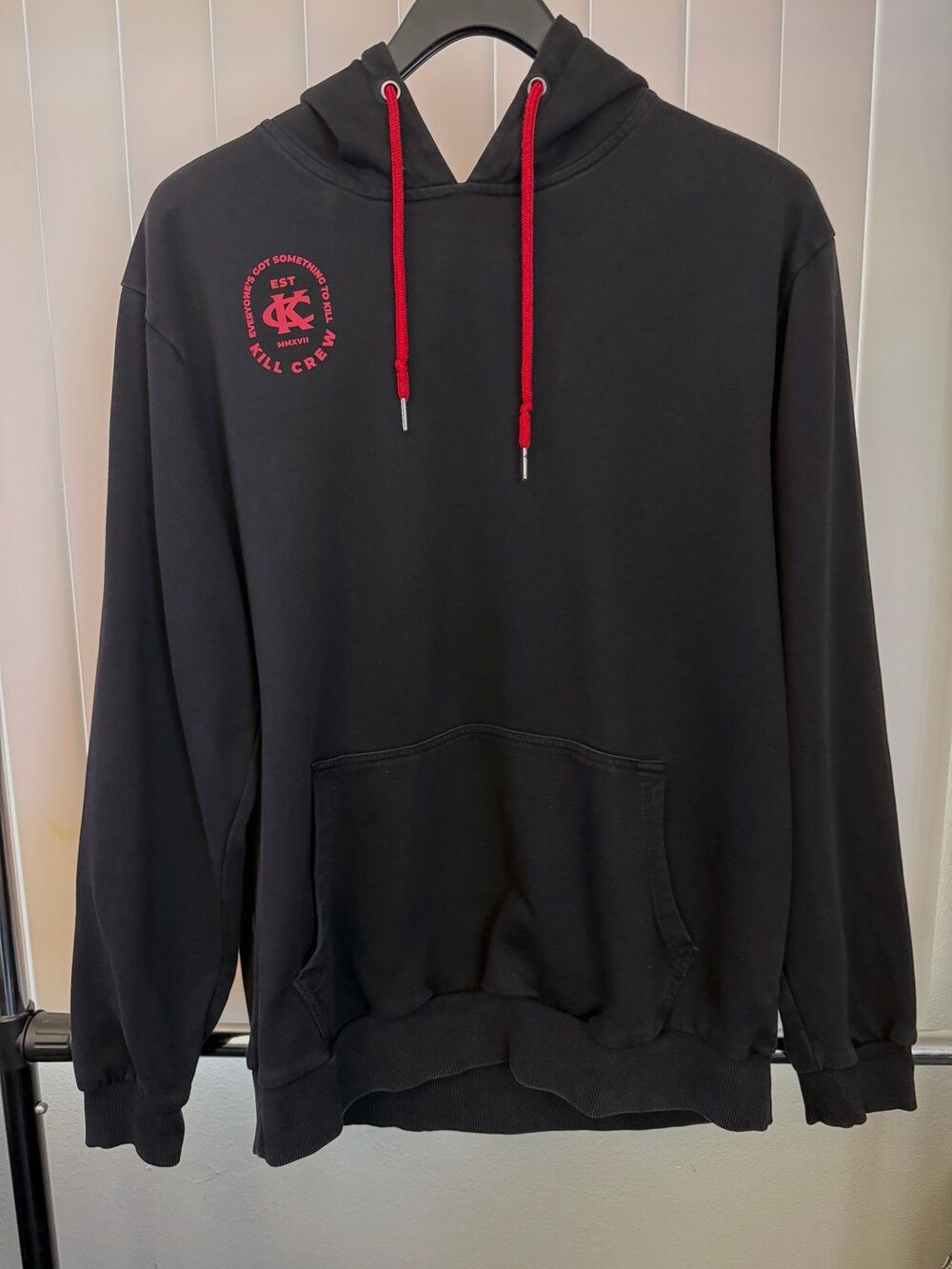 Men’s Kill Crew Black Fighters Club Porrada Series Devil Hoodie Size Large